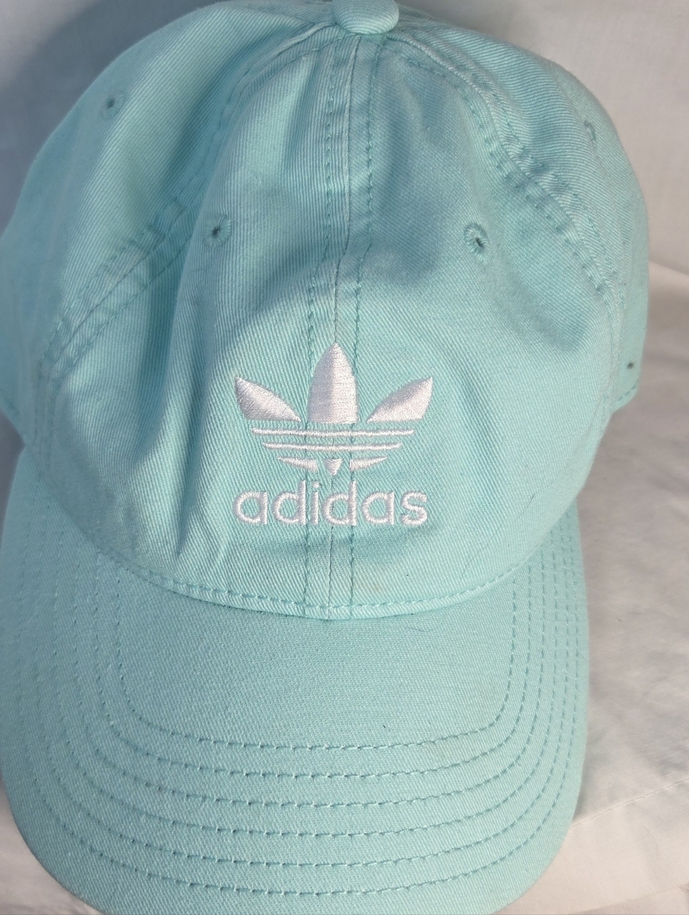 Adidas Originals Trefoil Adjustable Strap Back Hat Cap Light Teal Stylish Modern
